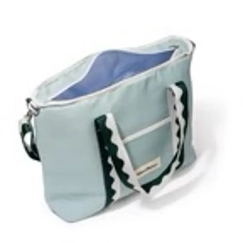 Business & Pleasure Co. Sage Green Scallop Holiday Cooler Tote NWT